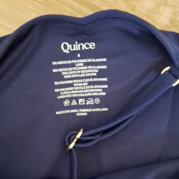 Quince Italian Cami One-Piece Swimsuit Deep Navy S NWT - Picture 3 of 5